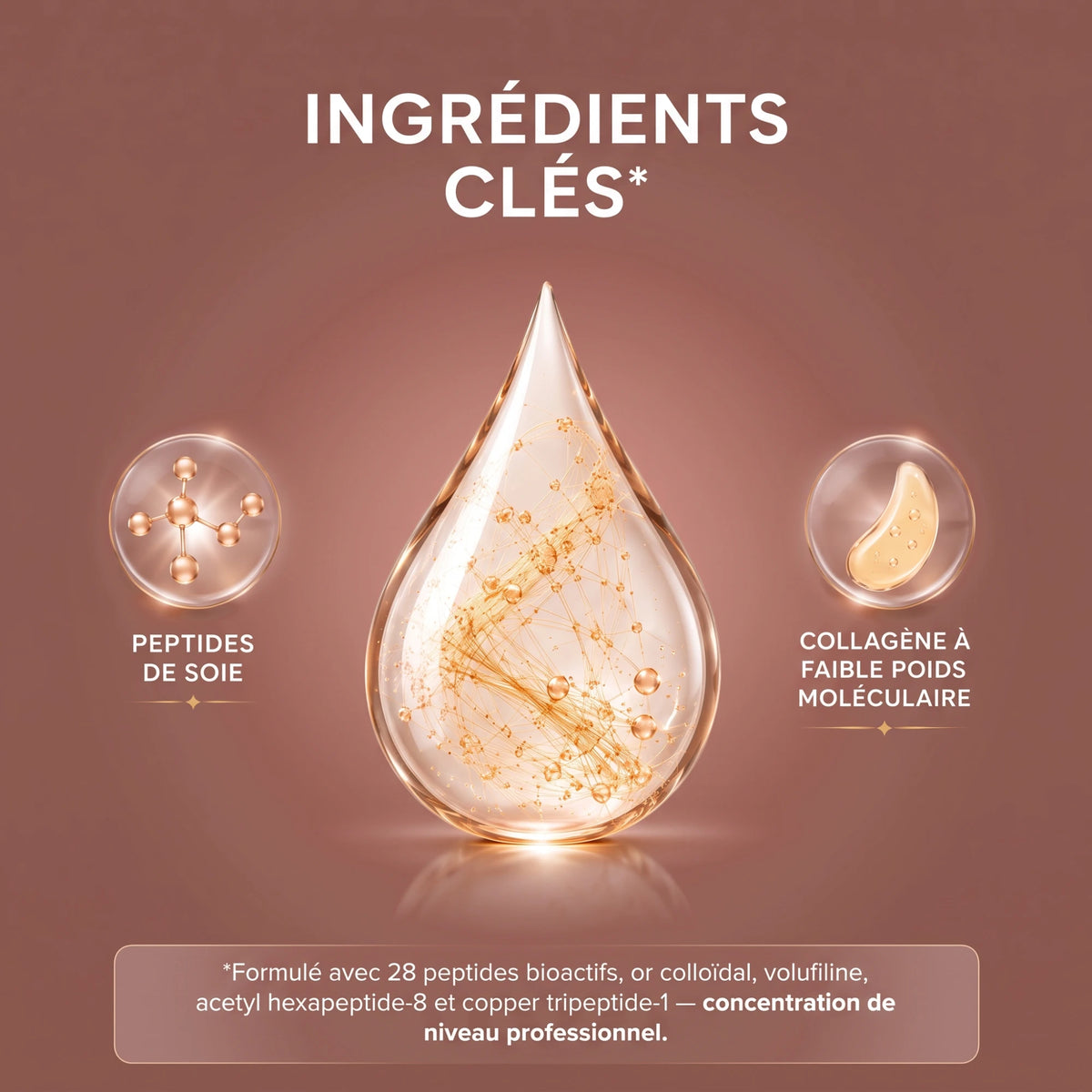 Ingrédients du sérum Nunbit : peptides de soie et collagène