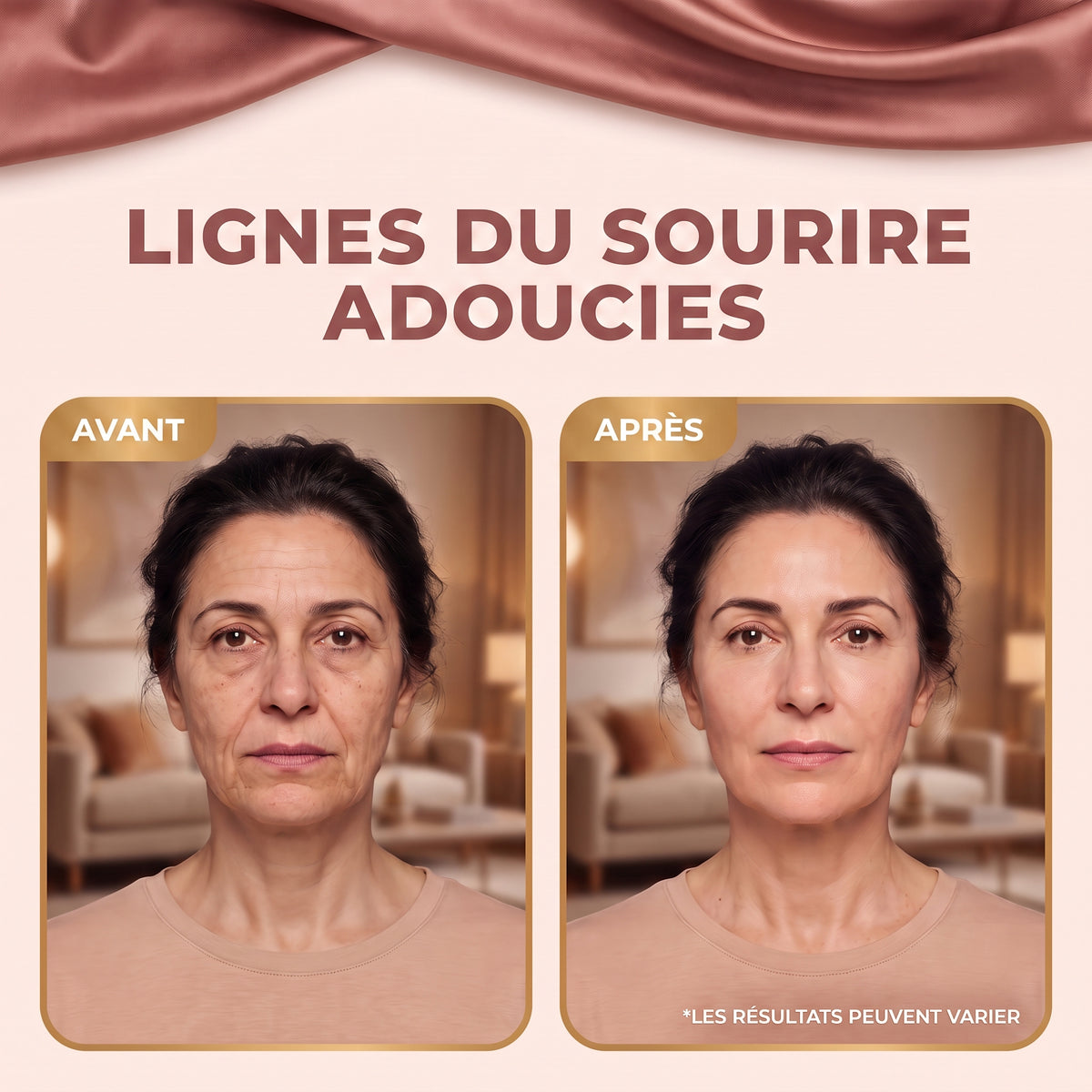 Cliente souriante avec le sérum Nunbit