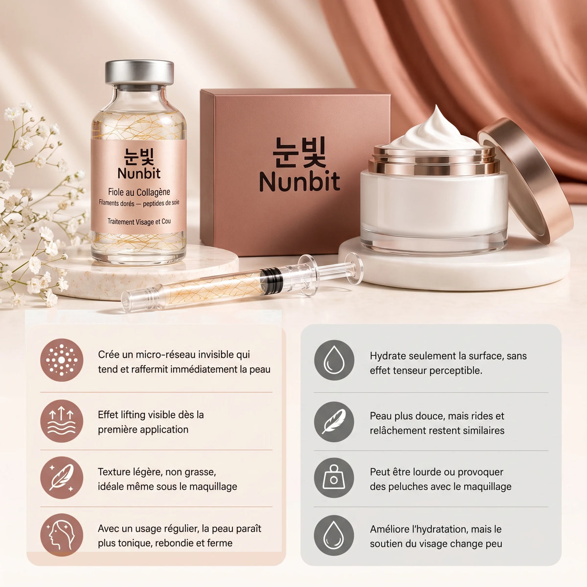 Sérum Nunbit comparé à une crème classique